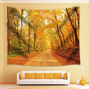 Path and Golden AutumnTapestry Wall Hanging for Living Room Bedroom Dorm Decor   263579011096